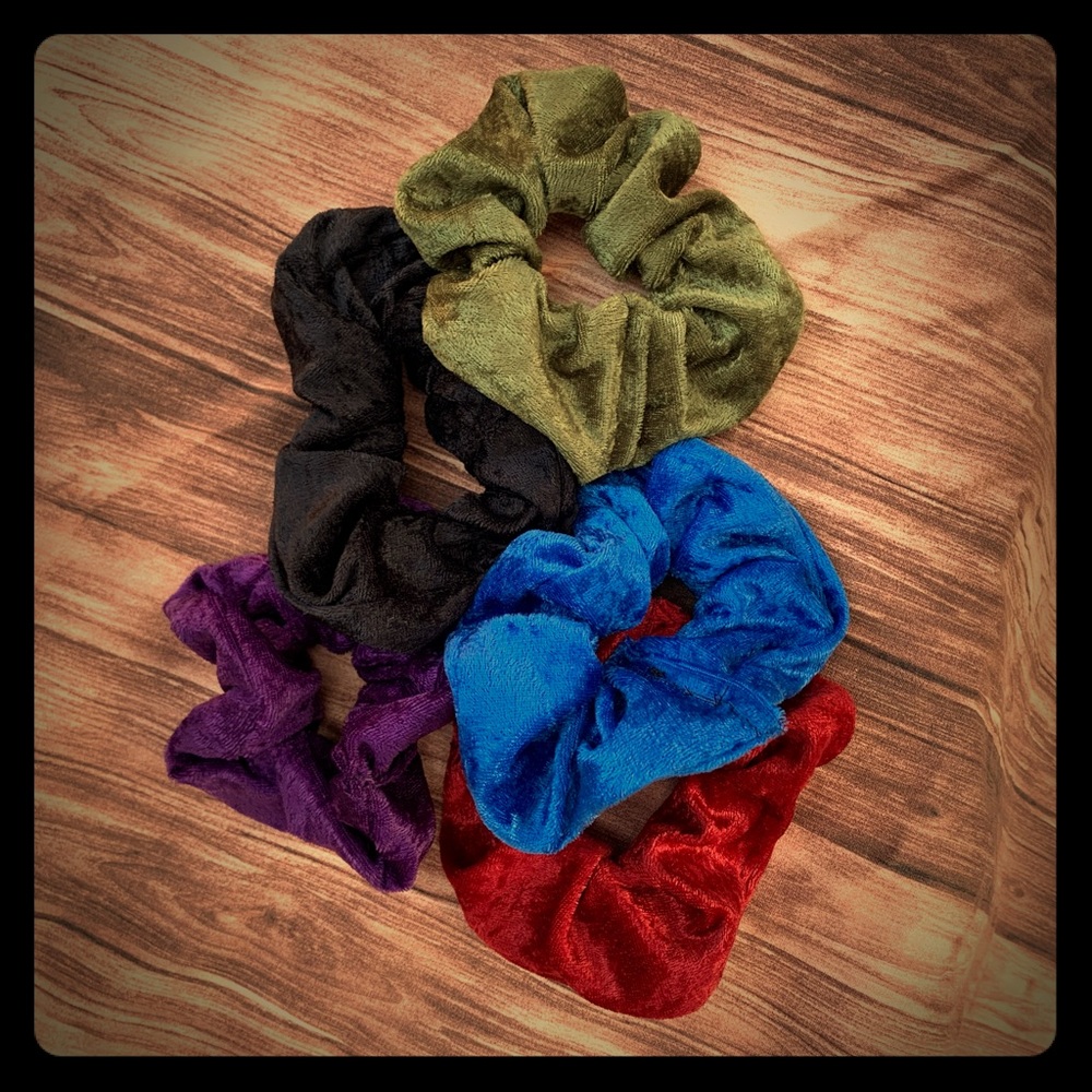 Handmade jumbo velvet scrunchies